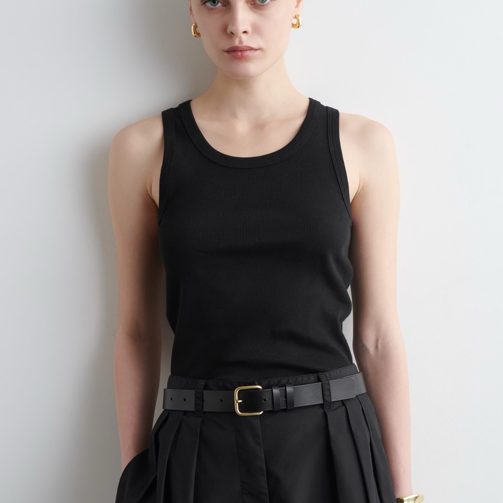 COS Black Ribbed Tank Top